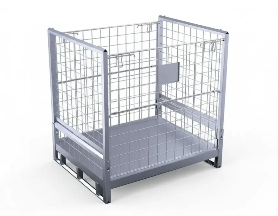 Gaiolas aramadas empilháveis com pallet